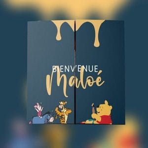 Faire-part de naissance pour Maloé, thème Winnie l'ourson