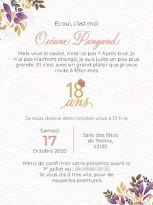 18 ans carte d'anniversaire personnalisée