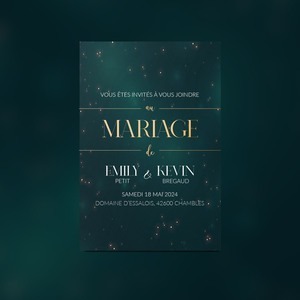 Faire-part mariage thème étoilé