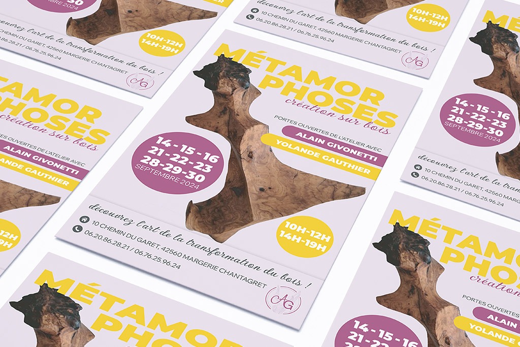 Créarion de flyer professionnel à Saint-Romain-le-Puy pour l'identité visuelle d'Alain Givonetti