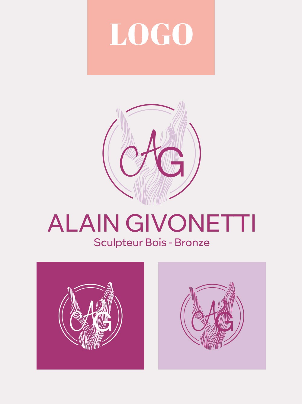 Création logo pour l'identité visuelle d'Alain Givonetti Sculpteur sur bois